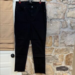 Black Fringe Hem Jeans